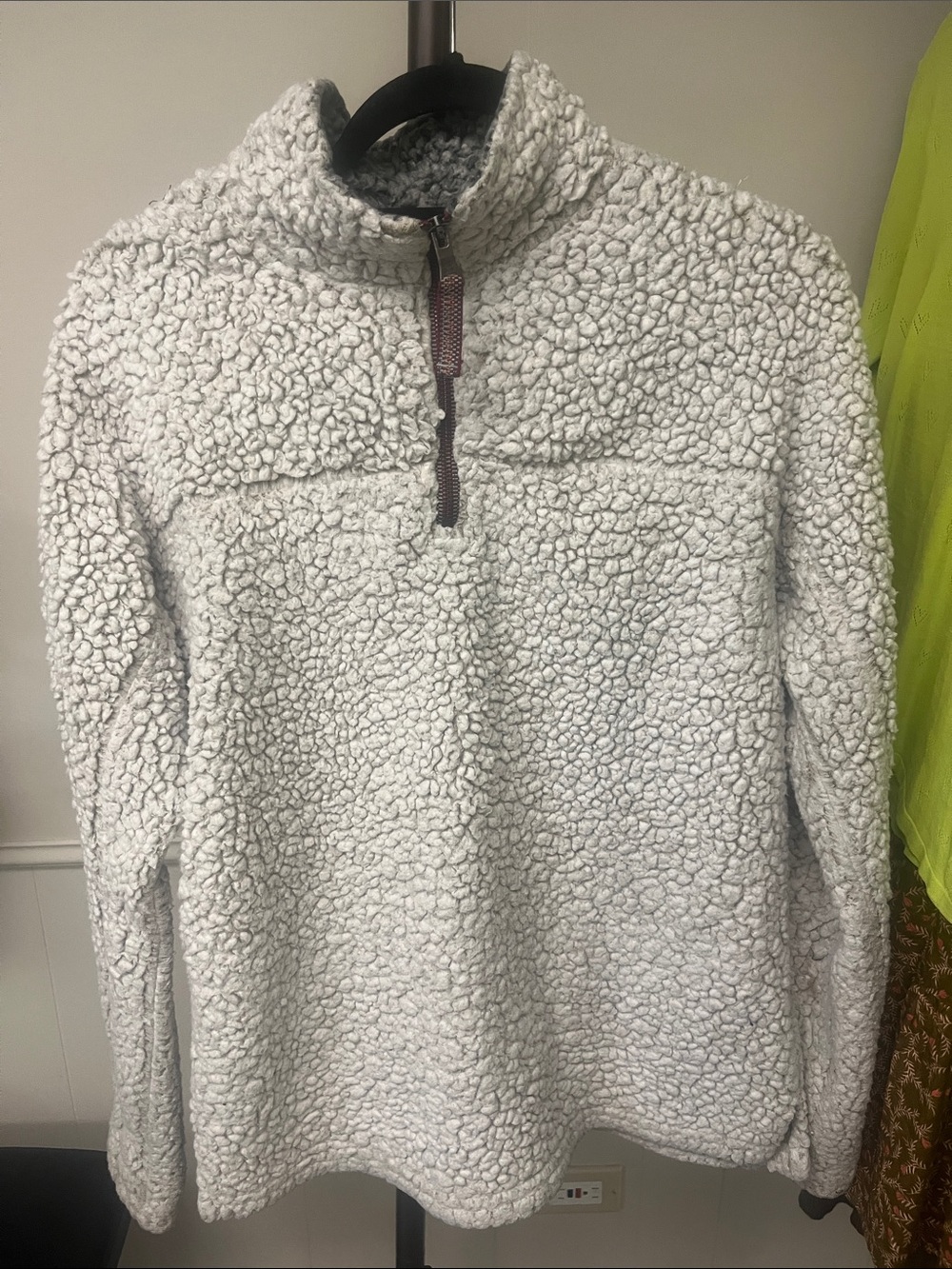 True Grit Sherpa Ivory Sherpa Quarter-Zip Pullover